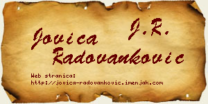 Jovica Radovanković vizit kartica